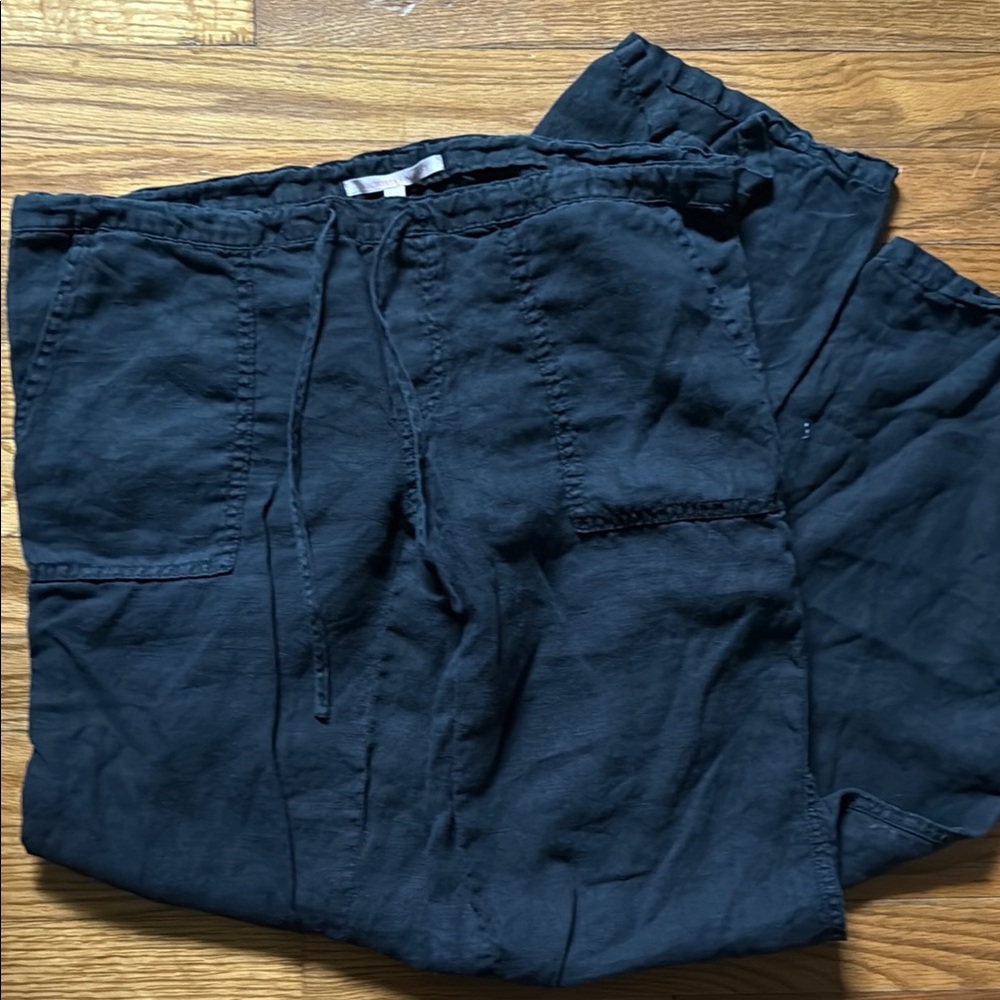 Victoria's Secret Black linen Pants Relaxed Fit